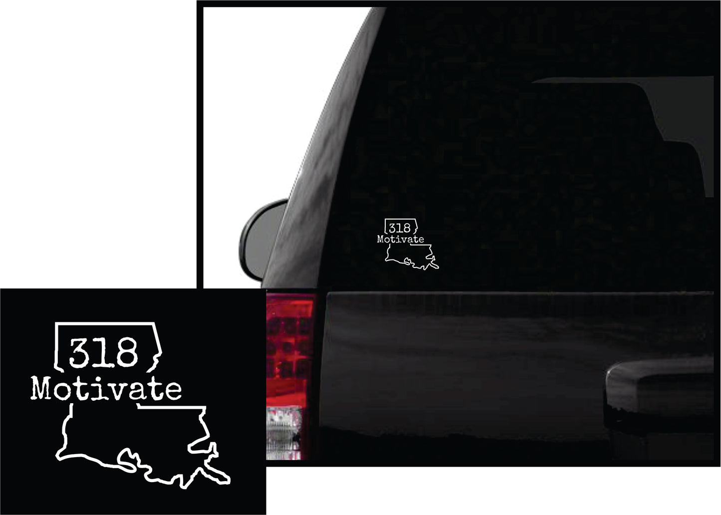 4" White Window Sticker